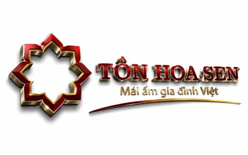 Logo Tôn Hoa Sen kết hợp hiệu ứng 3D – kim loại