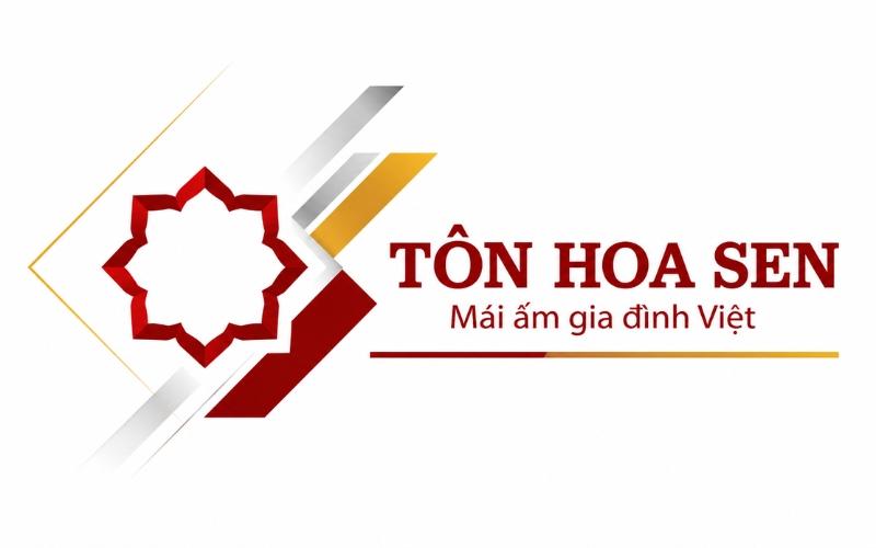 Logo Tôn Hoa Sen kết hợp hình học hiện đại