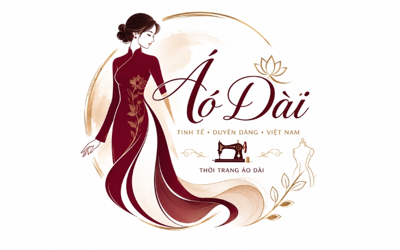 Logo áo dài kết hợp phong cách thiết kế sáng tạo