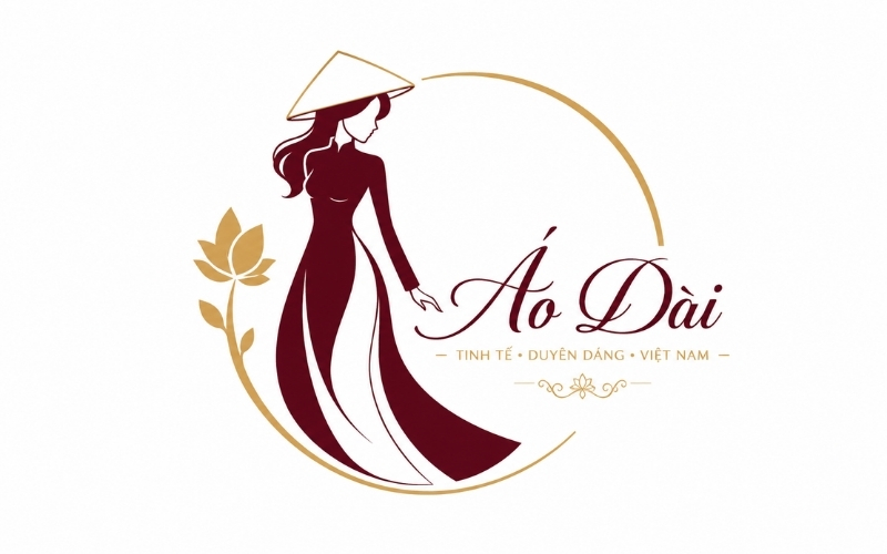 Logo áo dài vector nền trắng