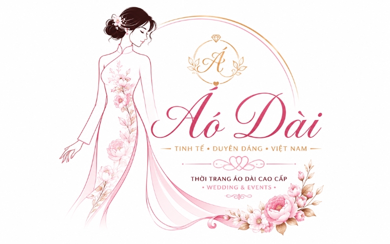 Logo áo dài vector phong cách cưới hỏi – sự kiện
