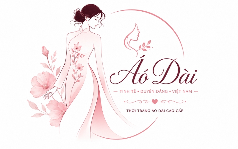 Logo áo dài vector phong cách nữ tính – nhẹ nhàng