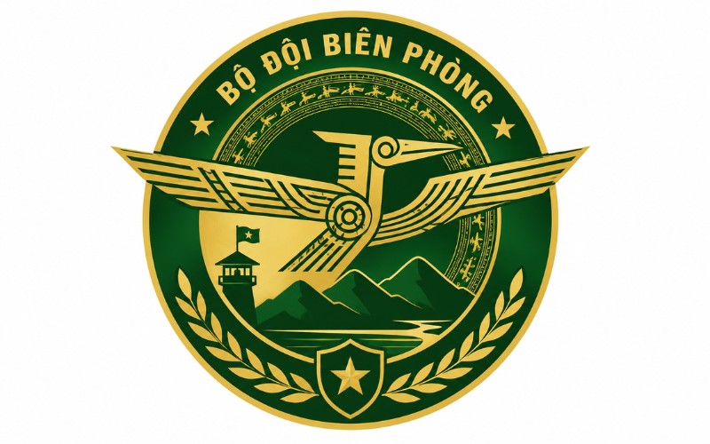 Logo bộ đội biên phòng kết hợp chim Lạc Đông Sơn