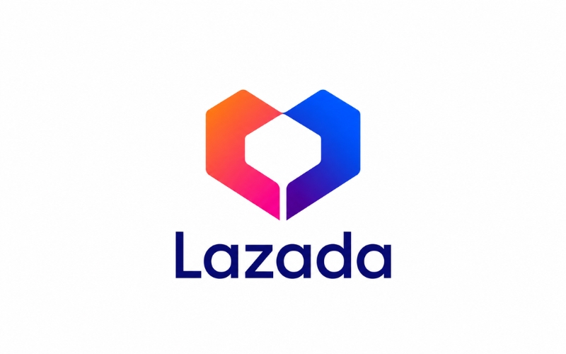 Logo lazada dạng negative space nâng cao