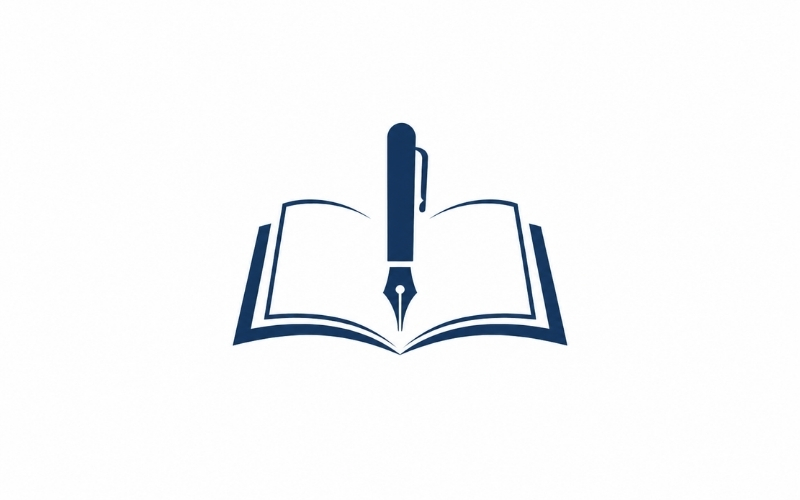 Logo sách bút dạng tối giản