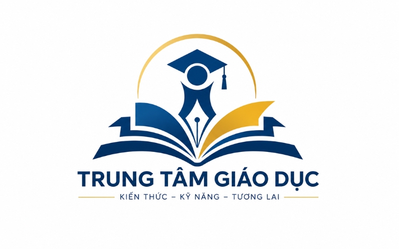 Logo sách bút dành cho trung tâm giáo dục
