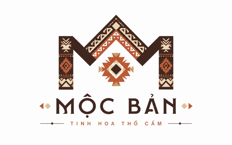 Logo sử dụng họa tiết thổ cẩm vector