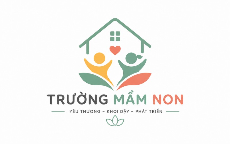Logo trường mầm non phong cách tối giản