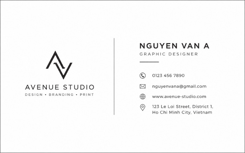 Mẫu card visit file Corel nền trắng tối giản