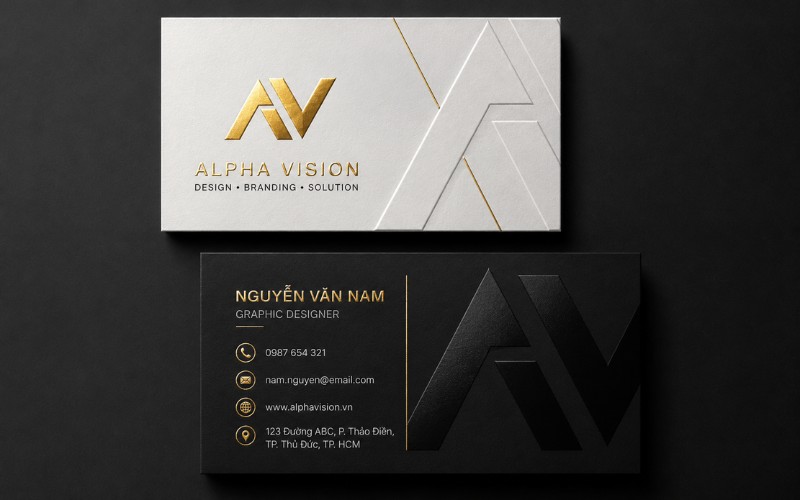 Mẫu card visit hiệu ứng cao cấp (ép kim, UV, nổi 3D)