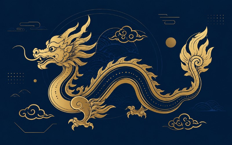 Rồng thời Lý vector hiện đại sáng tạo