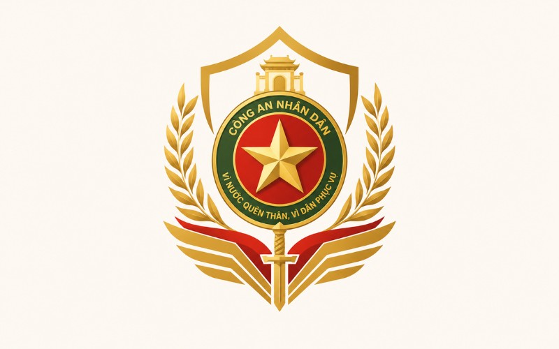 Vector logo công an kết hợp huy hiệu & biểu tượng ngành