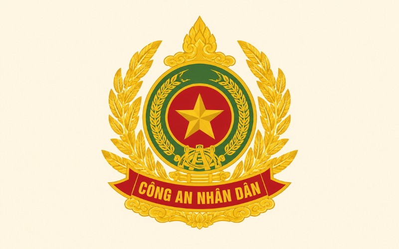 Vector logo công an nhân dân phong cách truyền thống Việt Nam