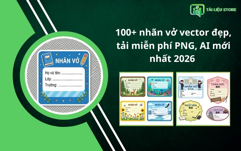100+ nhãn vở vector đẹp