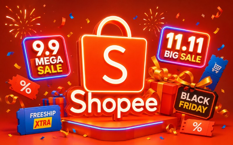 Ảnh logo Shopee phong cách sáng tạo & biến thể