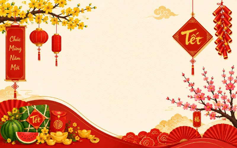 Background Tết vector dùng cho in ấn & thiết kế thực tế