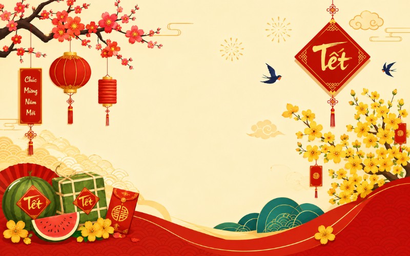 Background Tết vector sáng tạo & biến thể thiết kế