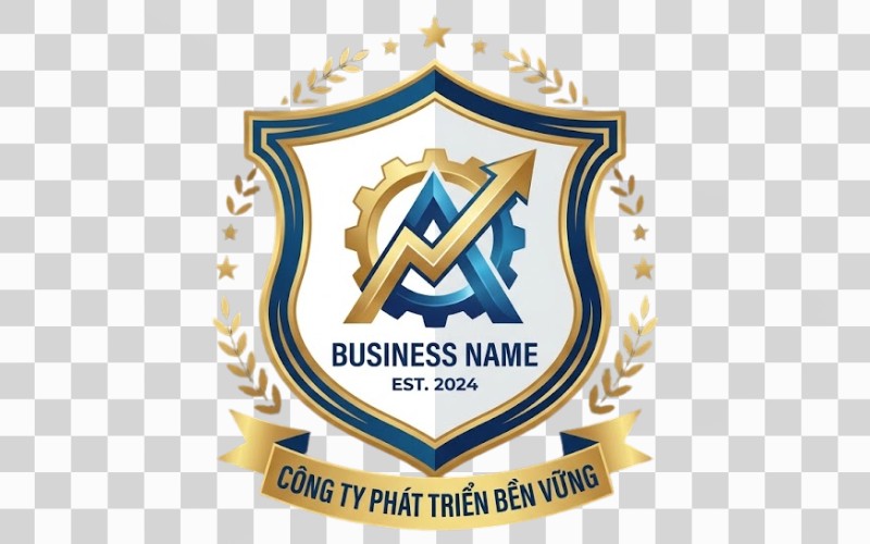 Biểu tượng khiên vector kết hợp logo doanh nghiệp