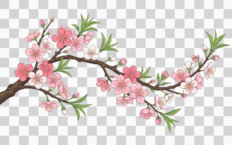 Cành đào vector truyền thống