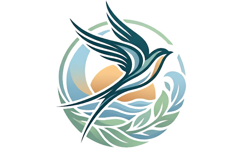 Chim yến vector logo thiên nhiên