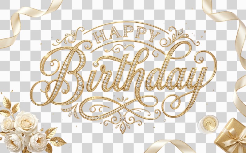 Chữ happy birthday đẹp phong cách luxury
