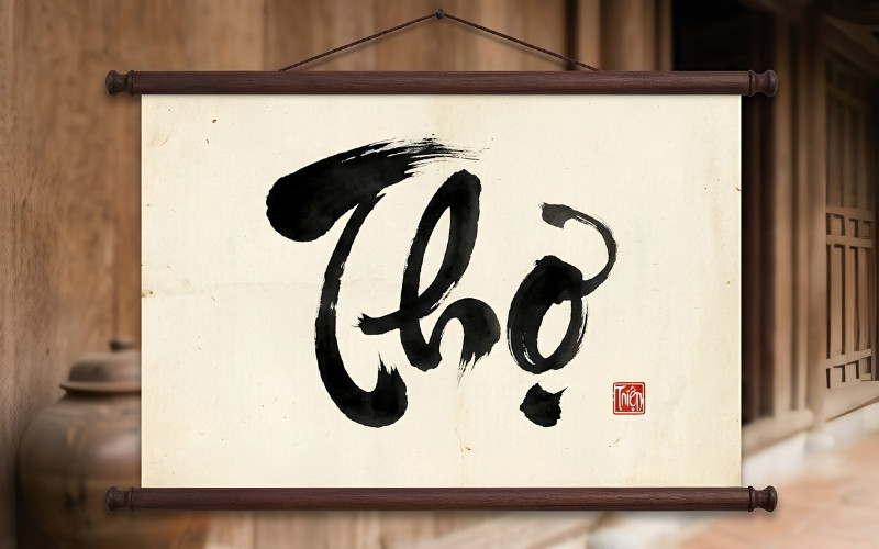 Chữ thọ thư pháp truyền thống