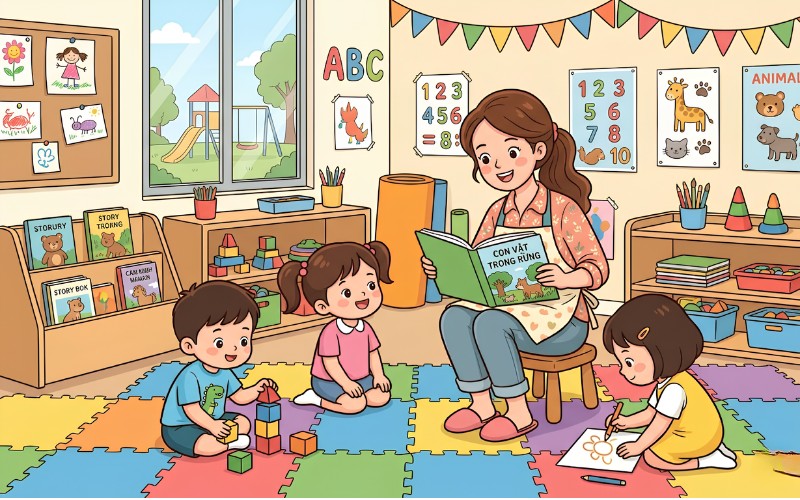 Cô giáo mầm non hoạt hình