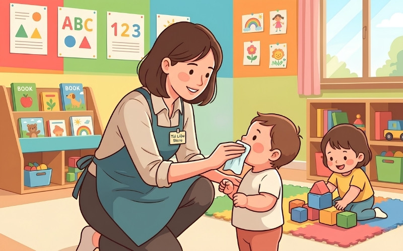 Cô giáo mầm non vector dễ thương