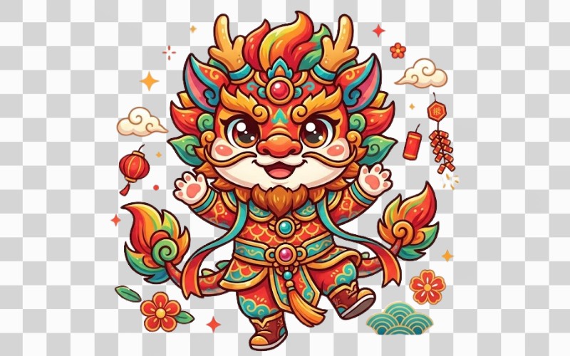 Con lân vector phong cách chibi