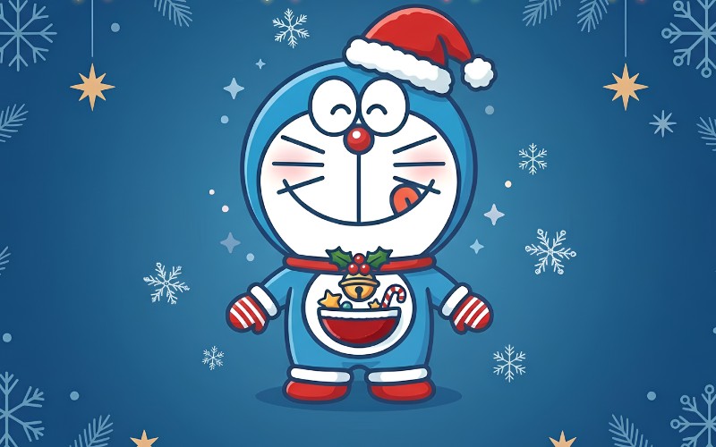 Doraemon vector giáng sinh