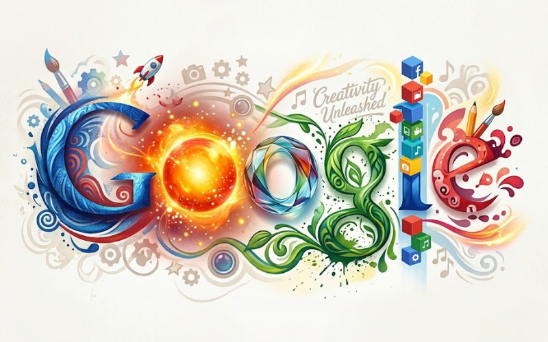 Google logo phong cách sáng tạo thiết kế