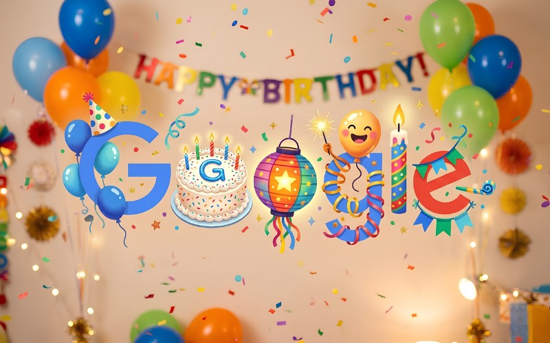Google logo sinh nhật sáng tạo