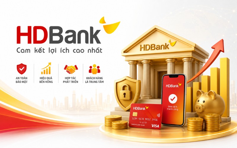 HDBank logo PNG kết hợp biểu tượng tài chính – ngân hàng