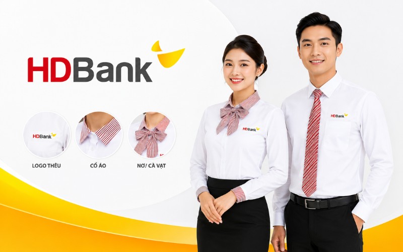 HDBank logo PNG kết hợp đồng phục