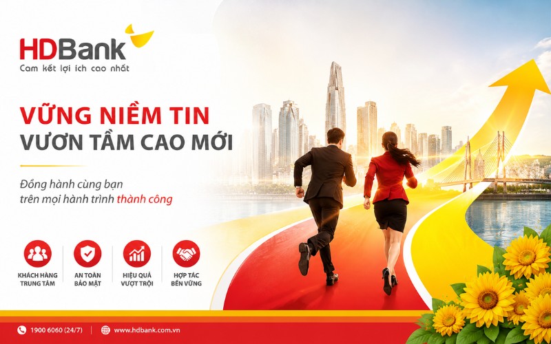 HDBank logo PNG trong thiết kế truyền thông