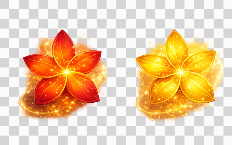 Hoa 5 cánh PNG hiệu ứng ánh sáng