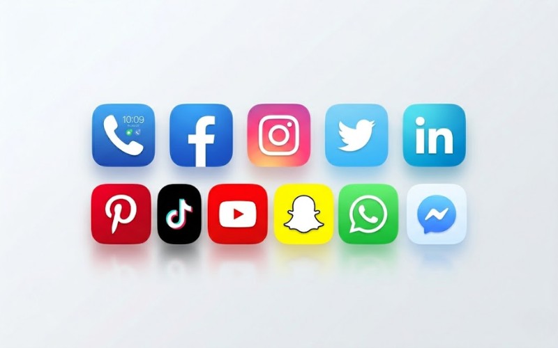 Icon điện thoại + mạng xã hội
