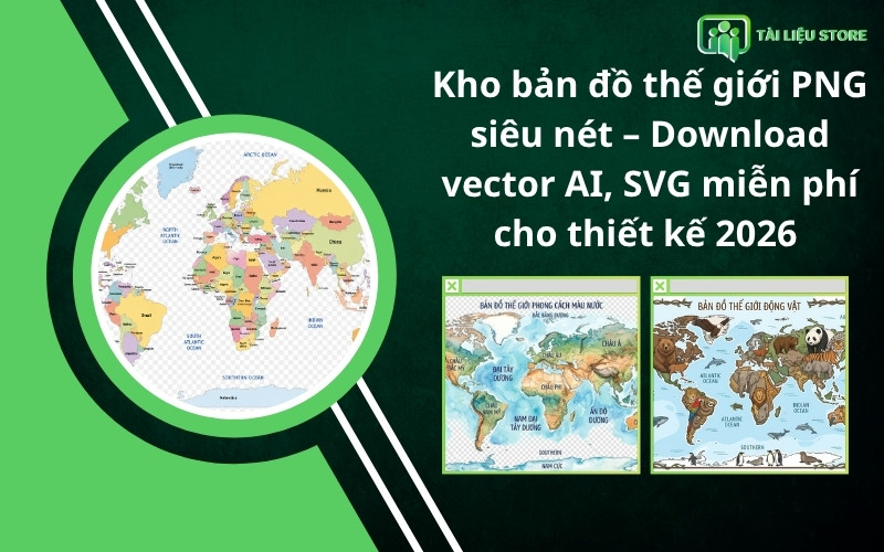 Kho bản đồ thế giới PNG siêu nét