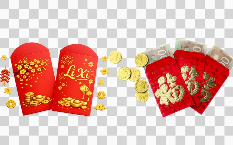 Lì xì vector PNG nền trong suốt
