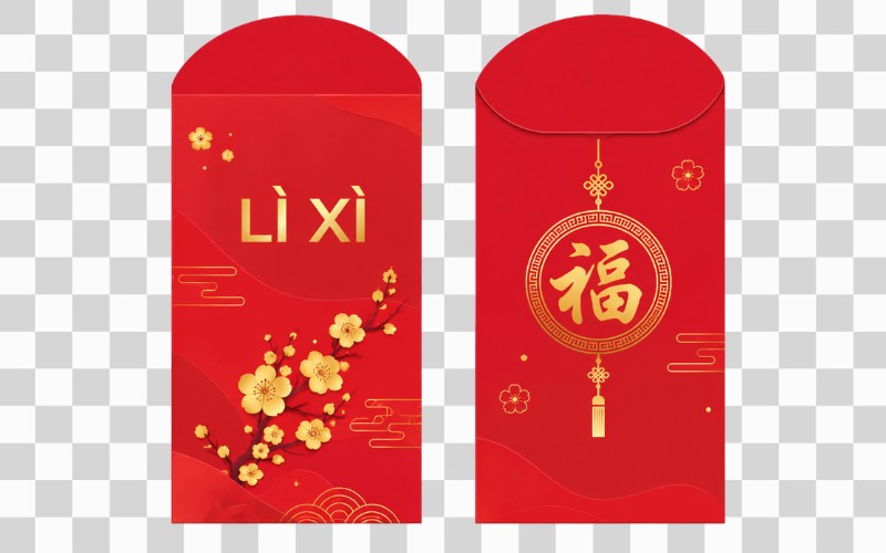 Lì xì vector phong cách hiện đại