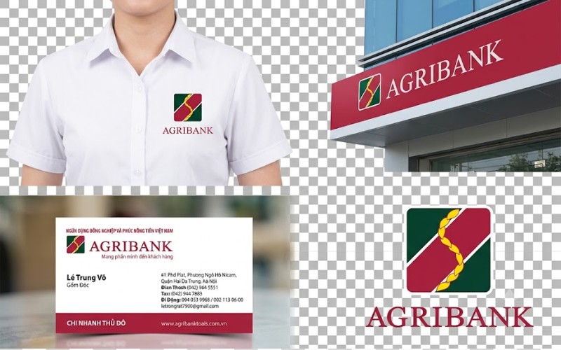Logo Agribank vector kết hợp mockup thực tế