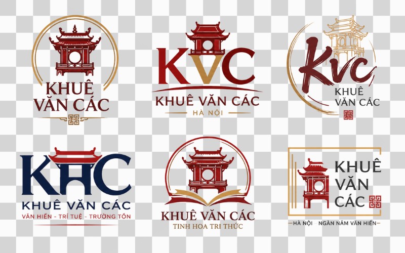 Logo Khuê Văn Các kết hợp chữ