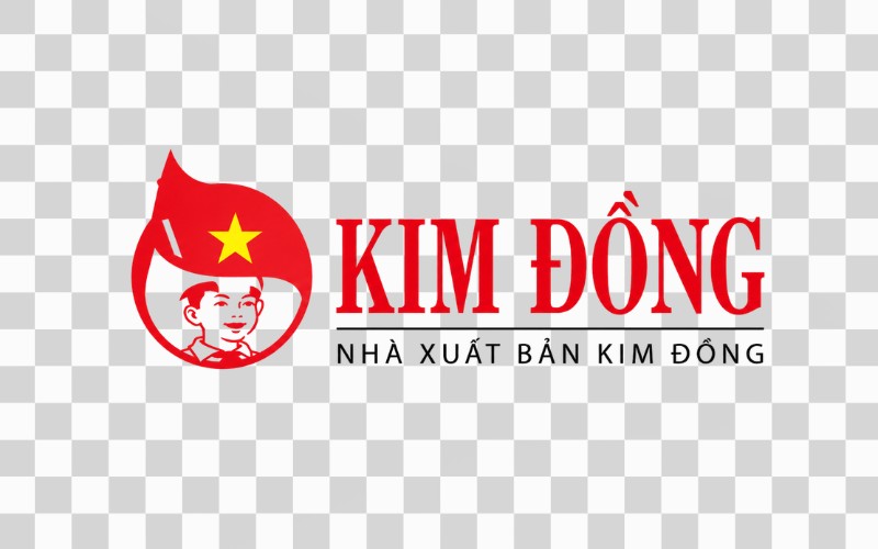 Logo Kim Đồng kết hợp chữ và biểu tượng