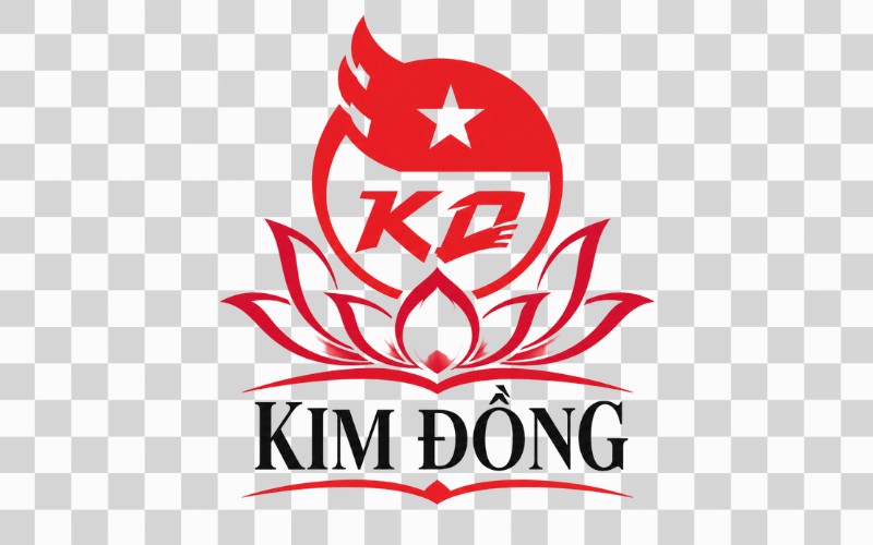 Logo Kim Đồng kết hợp hoa sen