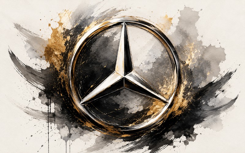 Logo Mercedes Benz phong cách nghệ thuật