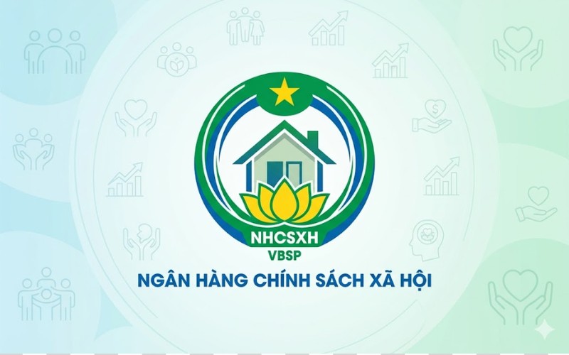 Logo NHCSXH kết hợp hình ngôi nhà