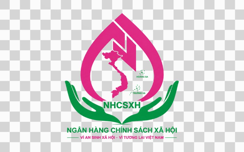Logo Ngân hàng Chính sách Xã hội kết hợp bản đồ Việt Nam