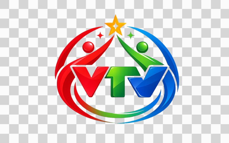 Logo VTV dạng biểu tượng con người và cộng đồng