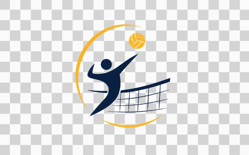 Logo bóng chuyền hơi đơn giản, tối giản