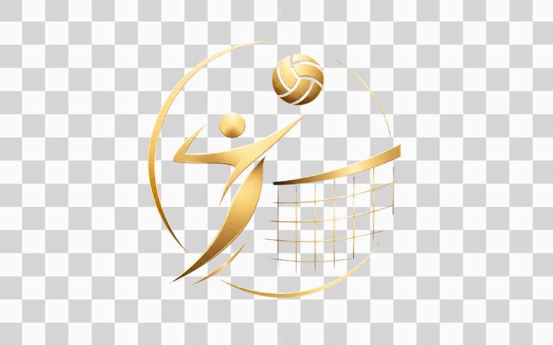 Logo bóng chuyền hơi sang trọng, cao cấp